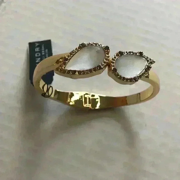 Laundry new Gold Tone Gray Pave Stone Bracelet - Picture 2 of 8